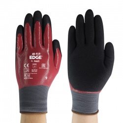 Ansell Edge 48-919 Nitrile Dipped Polyester Liner Gloves